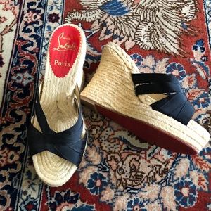 Christian Louboutin Black Wedge Heels